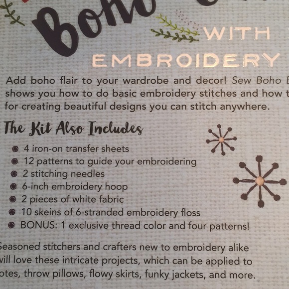 Sew Boho Embroidery Kit - Picture 3 of 3